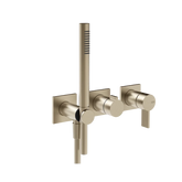 Gessi Inverso Rigato robinet de douche mural avec inverseur 2 voies et douchette 73536 + 54139